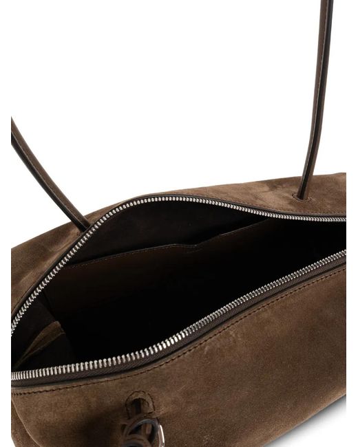 Max Mara Brown Holdallsling Suede Shoulder Bag