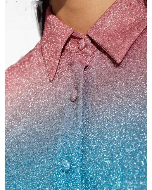 Oseree Blue Gradient-Effect Shirt