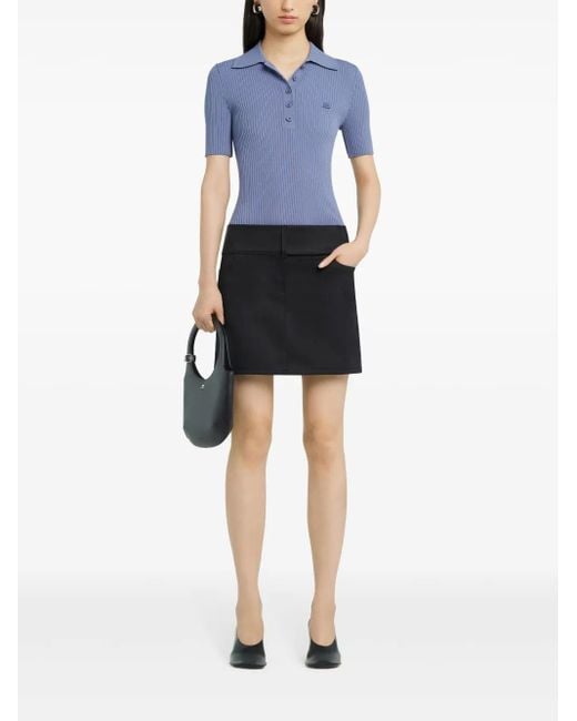 Courreges Blue Iconic Polo Top