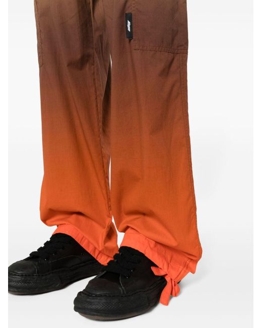 MSGM Orange Ombré-effect Cargo Pants for men