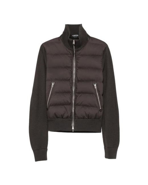 Tom Ford Brown Nylon Wool Down Jacket for men
