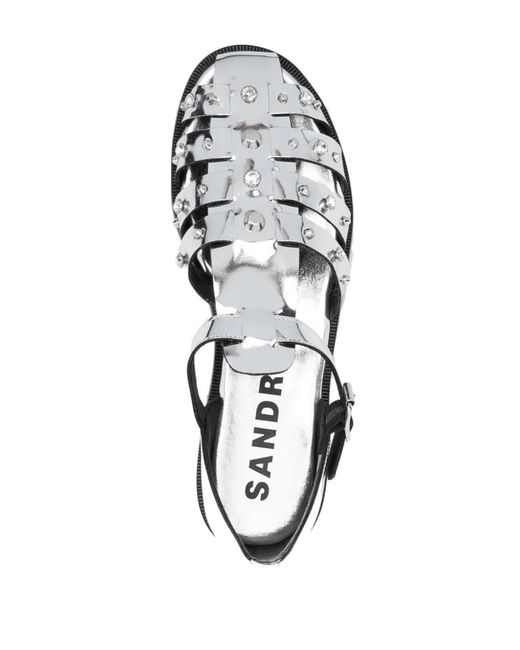 Sandro White Olyma Studded Sandals