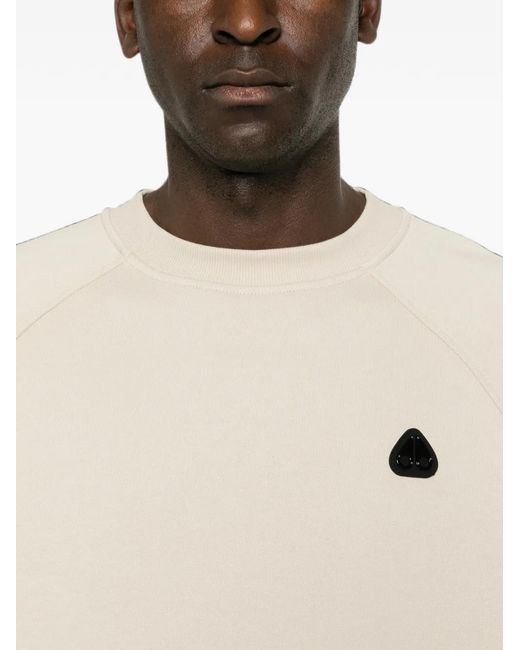 Moose Knuckles White Yul Logo-Patch Raglan-Sleeve Sweatshirt for men