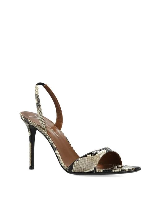 Giuseppe Zanotti Metallic 110Mm Snakeskin-Print Sandals