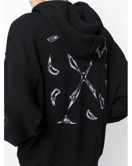 Off-White c/o Virgil Abloh Black Noise Arrow Drawstring Hoodie for men