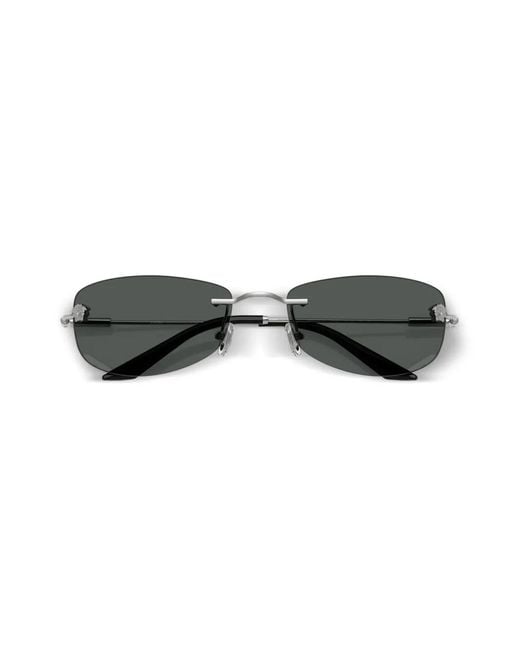 Versace Black Rectangle-Frame Sunglasses for men