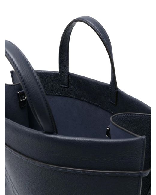 Fendi Blue Medium Go To Leather Tote Bag for men