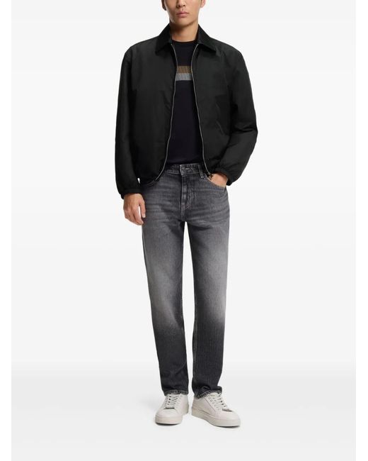 Boss Black Water-Repellent Jacket With Monogram for men