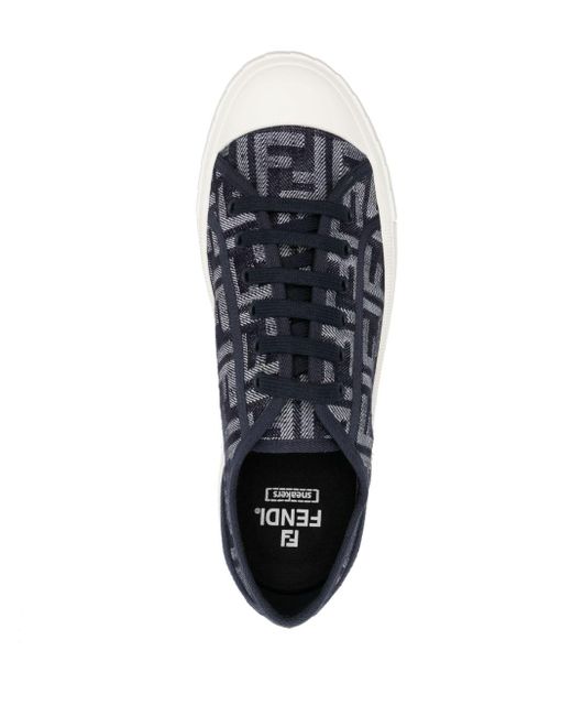 Fendi Gray Domino Monogram Sneakers for men