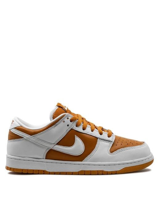 Nike Brown White Dunk Low Sneakers - Unisex - Rubber/fabric/leather