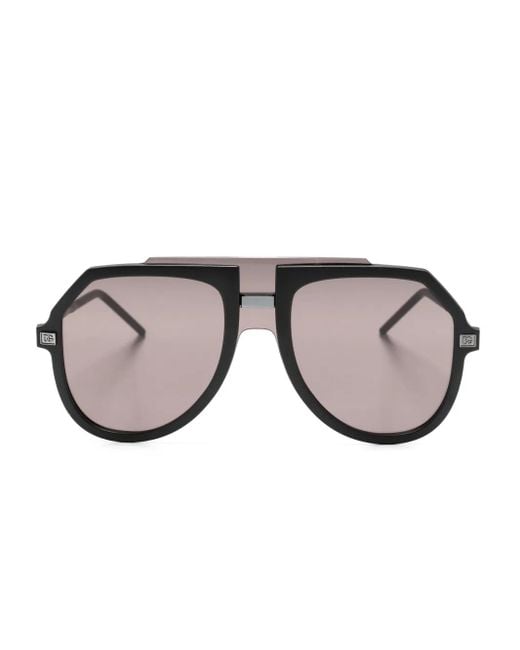 Dolce & Gabbana Black Dg6195 Pilot-Frame Sunglasses for men