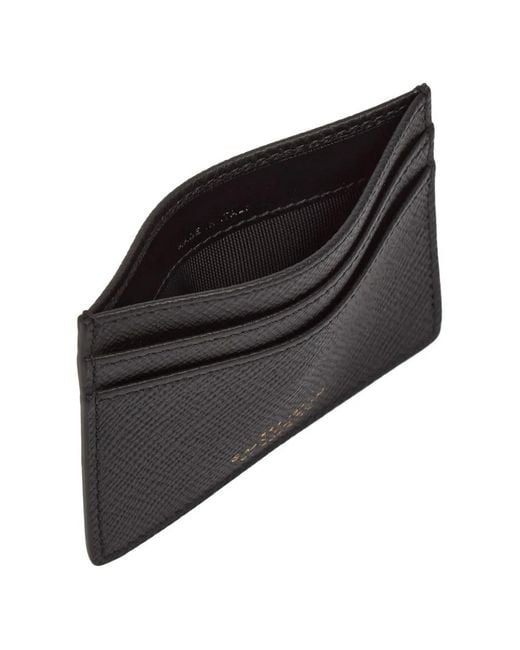 Smythson Black Panama Flat Cardholder