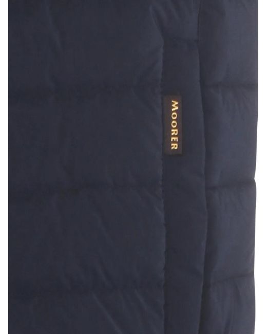 Moorer Blue Quilted Zip Gilet for men