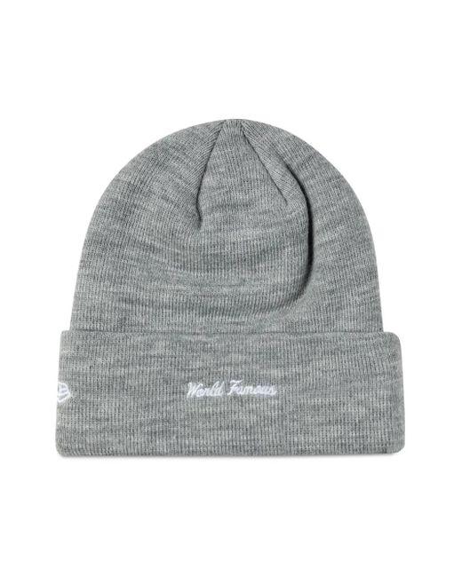 Supreme Gray X New Era Box Logo Knitted Beanie