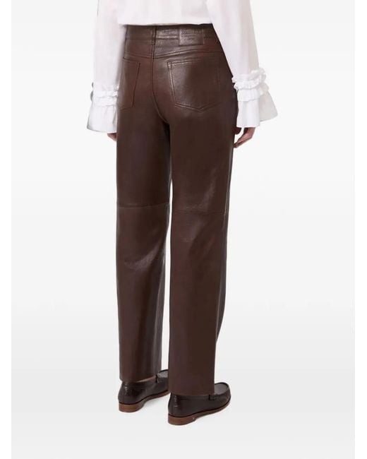 Max Mara Brown Leather Trousers