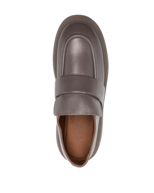 Marsèll Gray Slip-On Leather Loafers