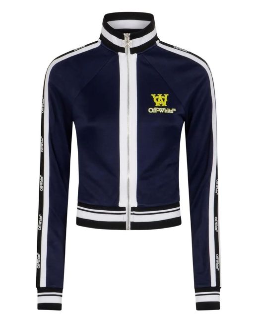 Off-White c/o Virgil Abloh Blue Ribbed Zip Jacket