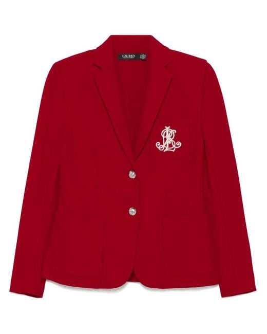 Ralph Lauren Red Logo-Patch Blazer
