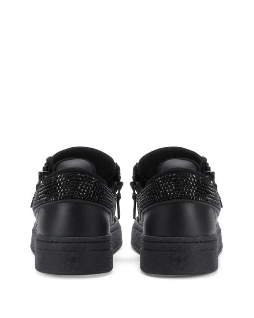 Giuseppe Zanotti Black Gz94 Rhinestone-Embellished Sneakers