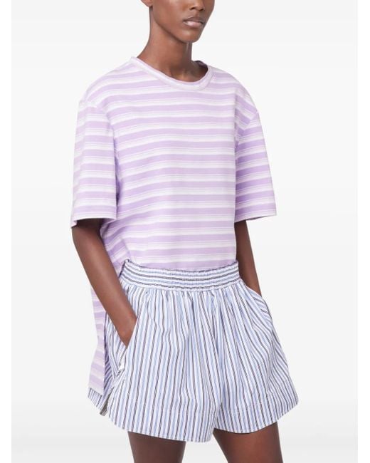 Rabanne Blue Poplin Cotton Shorts