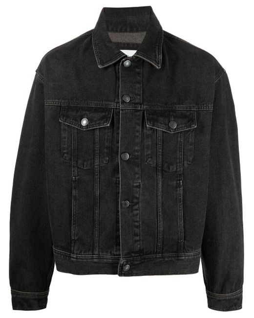 AMI Denim Trucker Jacket in Black for Men - Save 31% | Lyst