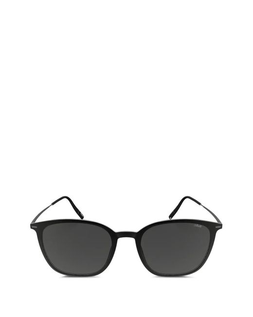 Silhouette Black Sequoia Square-Frame Tinted Sunglasses
