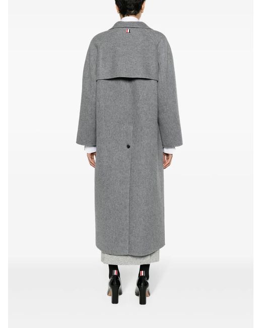 Thom Browne Gray Wool-Blend Maxi Coat