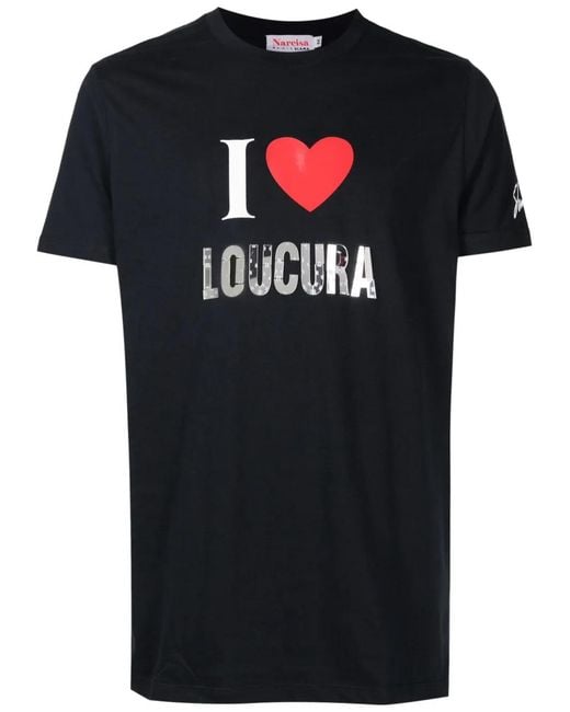 Amir Slama Black Slogan-Print Cotton T-Shirt