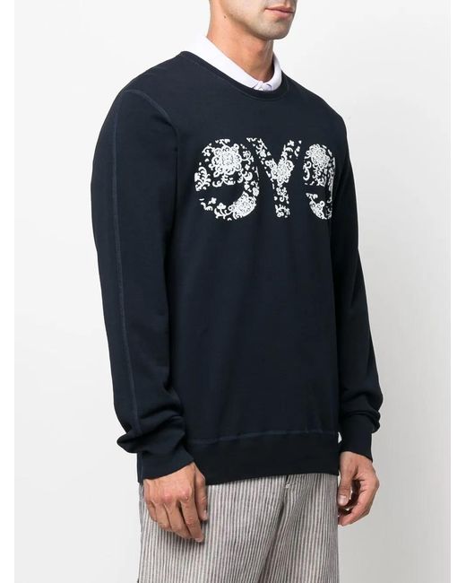 Junya Watanabe Blue Logo Crew Neck Sweatshirt for men