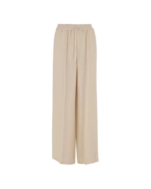 Valentino Garavani Natural Drawstring Wide-Leg Trousers
