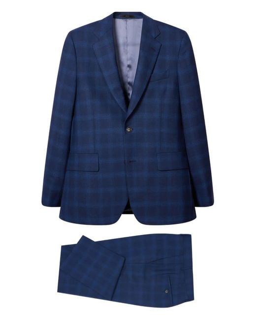 Paul Smith Blue The Brierley Check Wool Suit for men