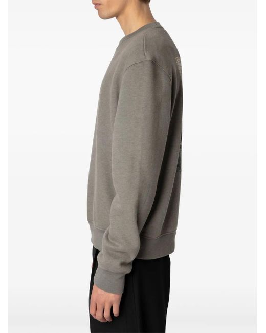 Zadig & Voltaire Gray Simba Photoprint Sweater for men