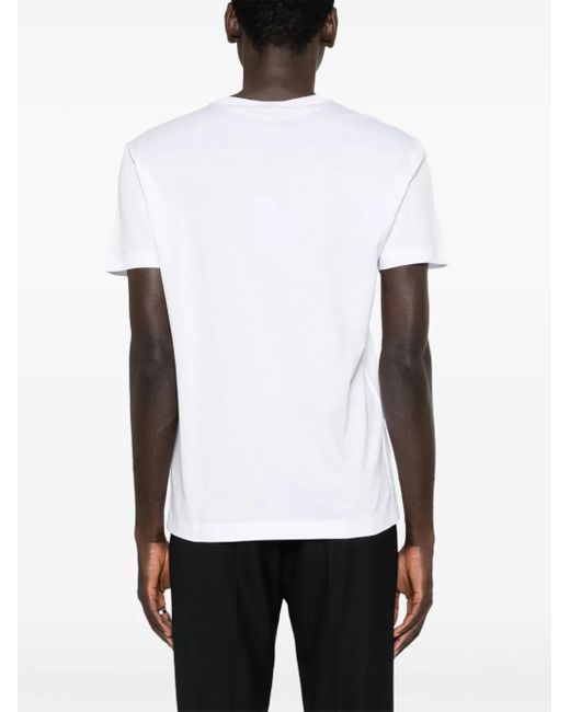 T-Shirt En Coton À Logo Brodé Dolce & Gabbana pour homme en coloris White