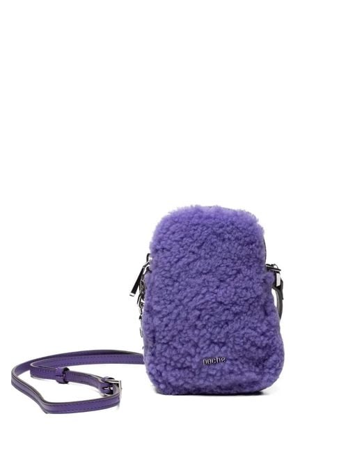 Poche Paris Purple Textured Logo-Plaque Phone Case