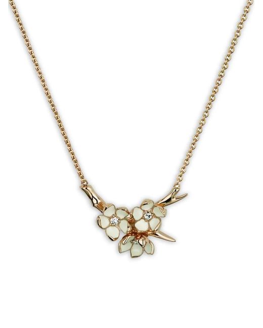 Shaun Leane Metallic 18K And Sterling Cherry Blossom Posey Necklace