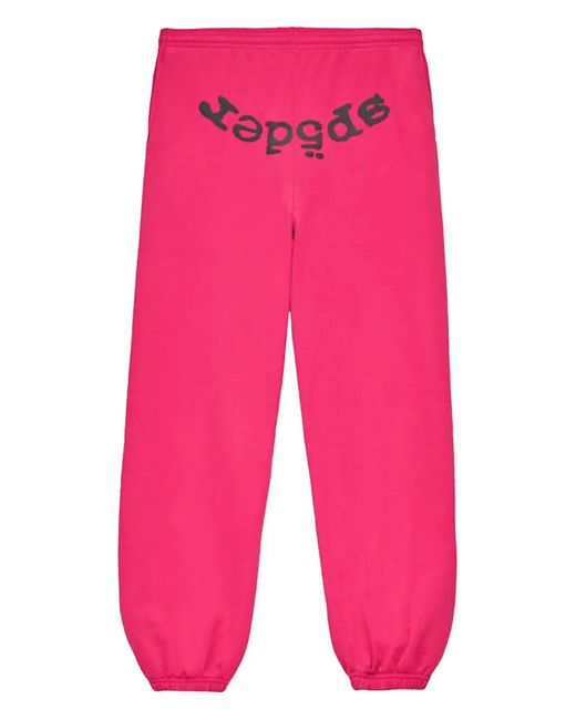 Sp5der Pink Logo-Print Joggers for men