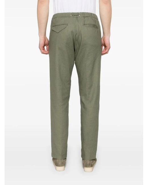 White Sand Green Tapered Trousers for men