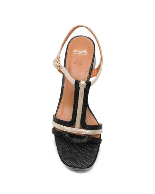 Exe' Natural Block-Heel Sandals