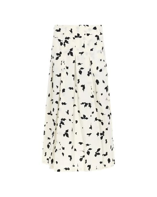 Alysi White Pleated Skirt