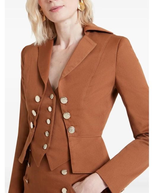 Temperley London Brown Castell Cropped Blazer