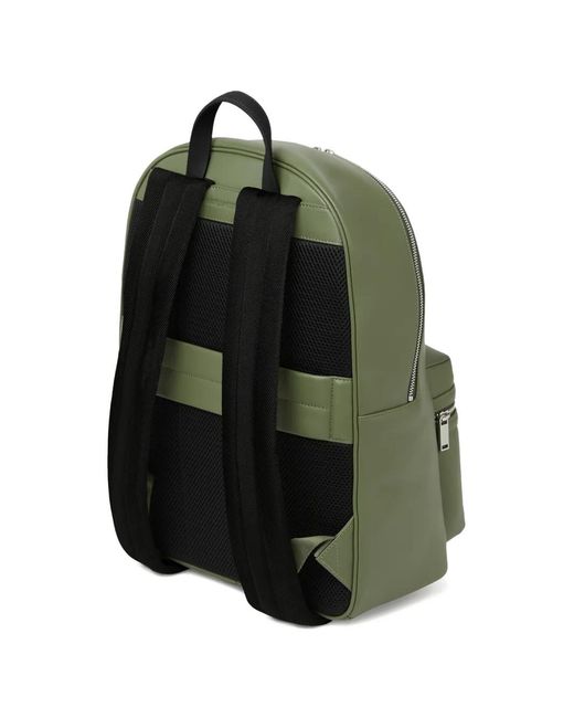 Karl Lagerfeld Green Logo-Patch Backpack for men
