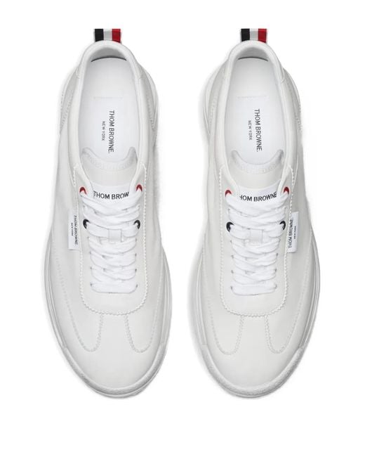 Thom Browne White Soft Nappa Rwb Tech Runner Sneakers for men