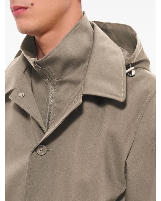Fursac Natural Hooded Button-Fastening Parka for men