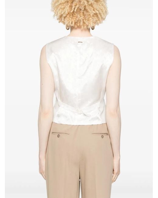 Chaleco Con Logo En Jacquard Herno de color White