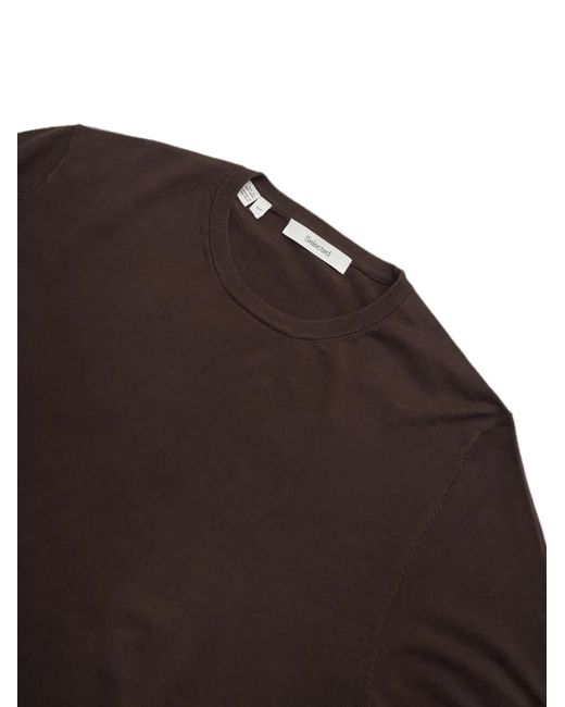 SELECTED Brown Torino T-Shirt for men