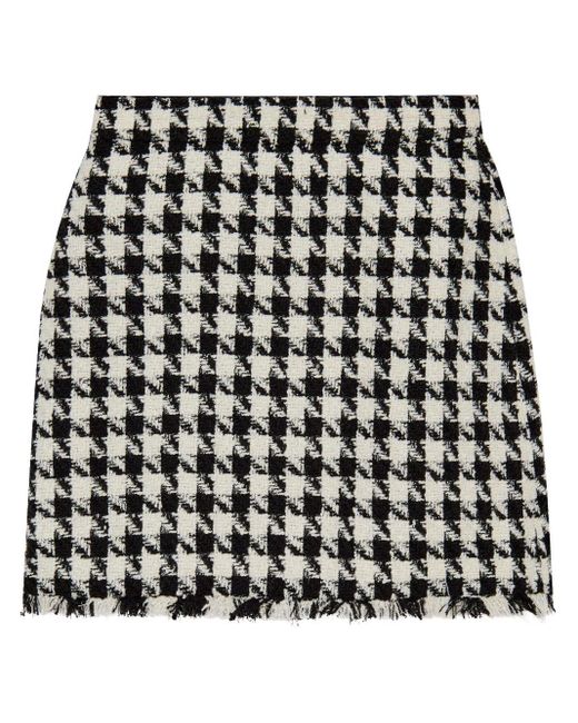 Kate Spade Black Houndstooth A-Line Skirt