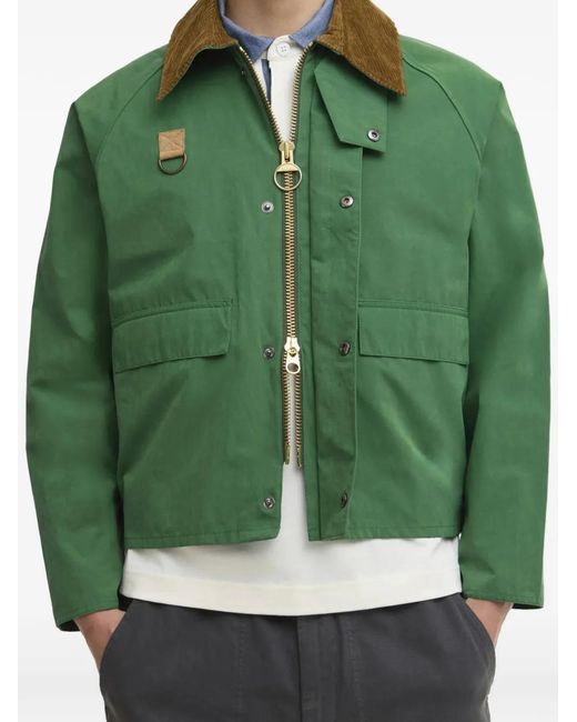 Barbour Green Spey Corduroy-Collar Pocket Jacket for men