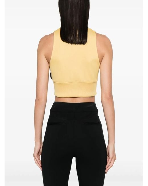 Courreges Yellow Zip-Up Cropped Vest