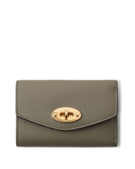 Mulberry Gray Small Darley Grained-texture Wallet