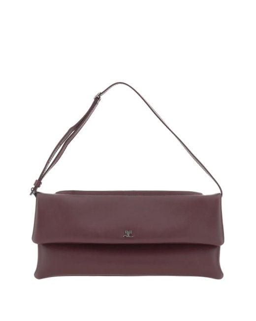 Courreges Cuff レザーショルダーバッグ Purple